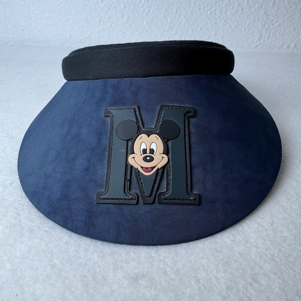Vintage Disney Disneyland Resort Mickey Mouse Visor Hat 90s Blue Black M - Picture 3 of 8